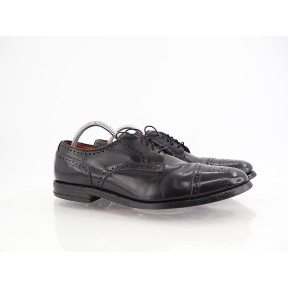 Allen Edmonds Men's Sanford Oxford Size 11 B Cap Toe Brogue Dress Shoe Black - Picture 10 of 12
